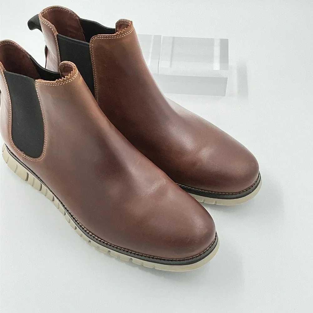 Cole Haan Mens Size 11.5 Wide 11.5W Waterproof Chelsea Boot Brown Leather